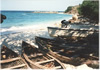 vista do mar e barcos de pesca